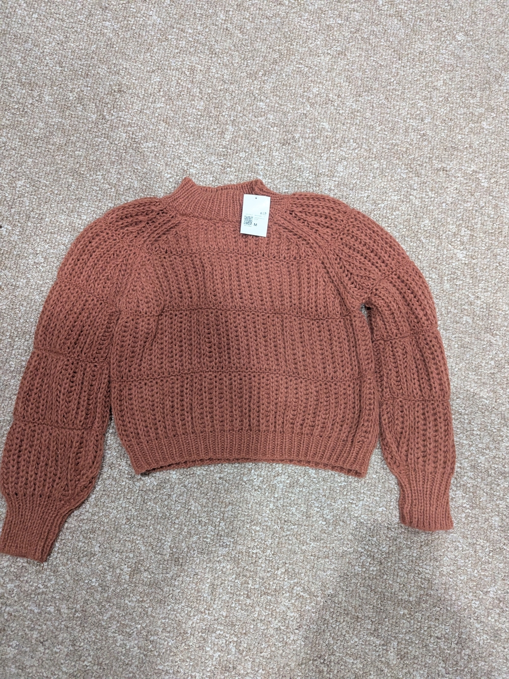 Forever 21 Cropped Cowl Sweater - Rust